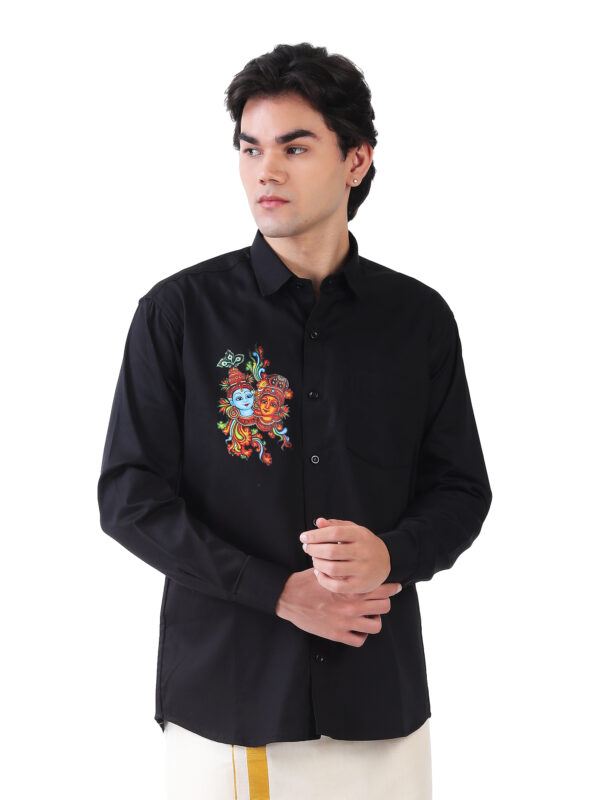 Black Krishna and Radha Mural Shirt