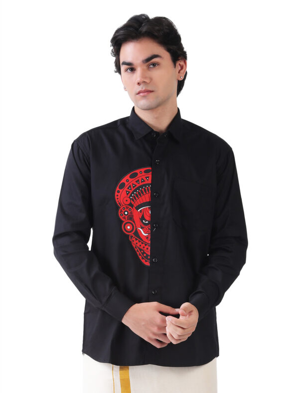 Theyyam Printed Black Shirt