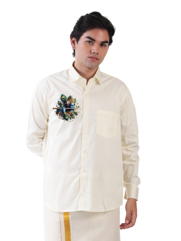 Krishna Printed Cream Shirt