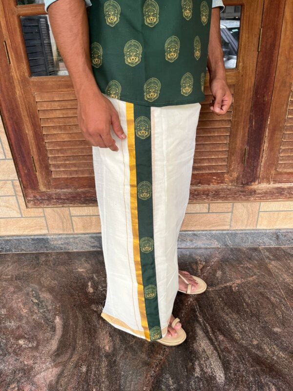 Green and Gold Kathakali Mundu