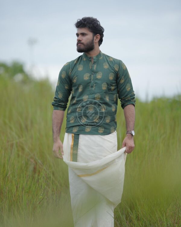Green and Gold Kathakali Mundu