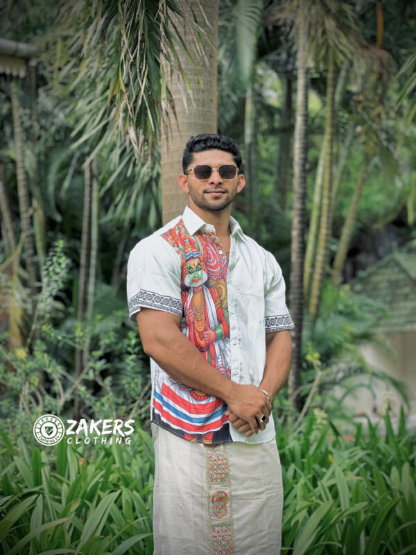 ONAM Kathakali Side Printed Shirt White